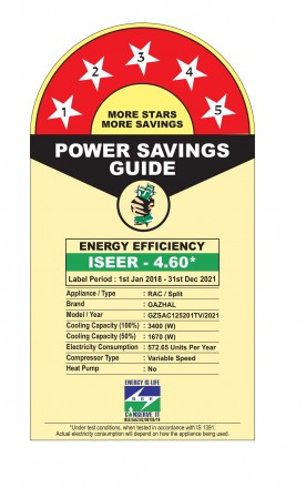 GZSAC125201TV, 5 Star, Inverter